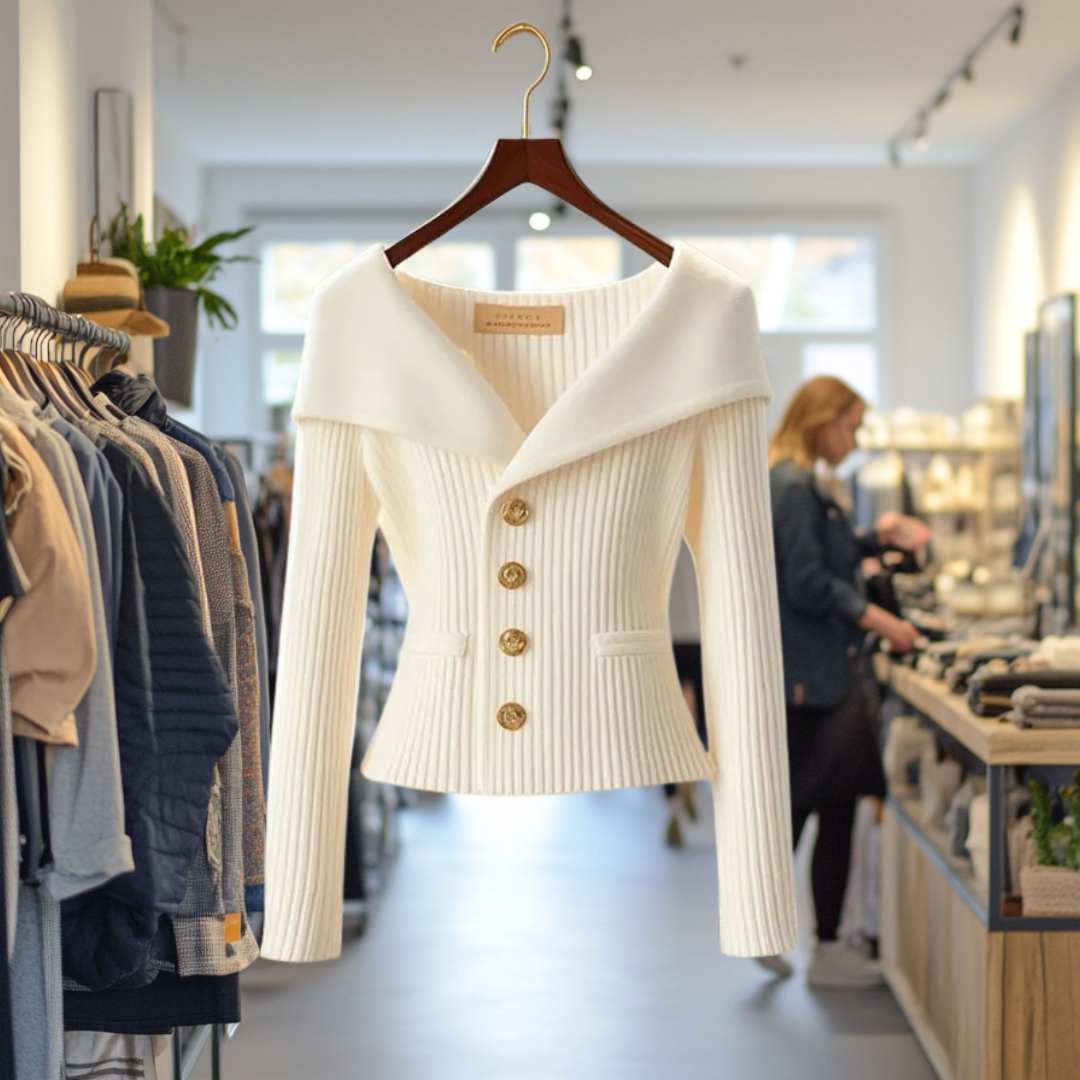 Dobrusia – Luksusowy dzianinowy kardigan z eleganckim splotem