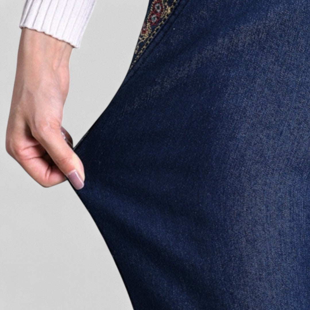 Śnieżka – Jeansy z kieszeniami i elastyczną talią