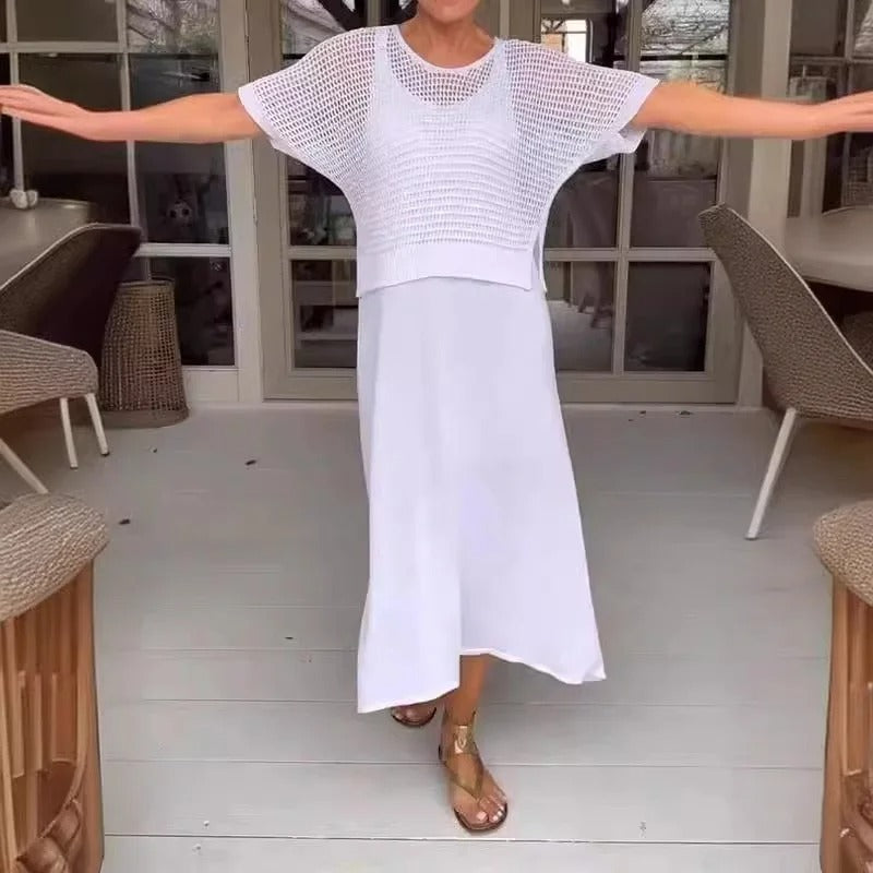 Solenka – Letni zestaw z przewiewnym topem i midi sukienką